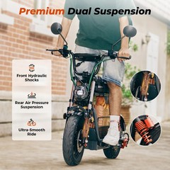 Electric Scooter Adult 1500W Motor 35MPH Speed 45Miles Range E Scooter with Seat