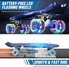 22 Inch Skateboards for Kids, Cruiser Skateboard for Beginners Girls Boys Teens