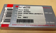 Bones Swiss Labyrinth 2 L2 Skateboard Bearings 608ZZ Set of 8 New Switzerland