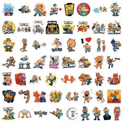 Mix 10/50 PCs Dog Man Cartoon Luggage Laptop Car Sticker -No Duplicate