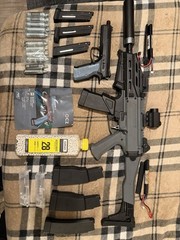 ASG CZ Scorpion EVO 3 A1 Airsoft Rifle w/ Red Dot, Suppressor & Case