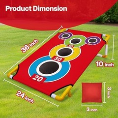 Cornhole Board Set with 21+ Games, 8 Bean Bags – Arcade Style Corn Hole Games