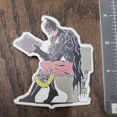 Batman Pooping Adult Humor Sticker For Guitar Laptop Skateboard Mat92