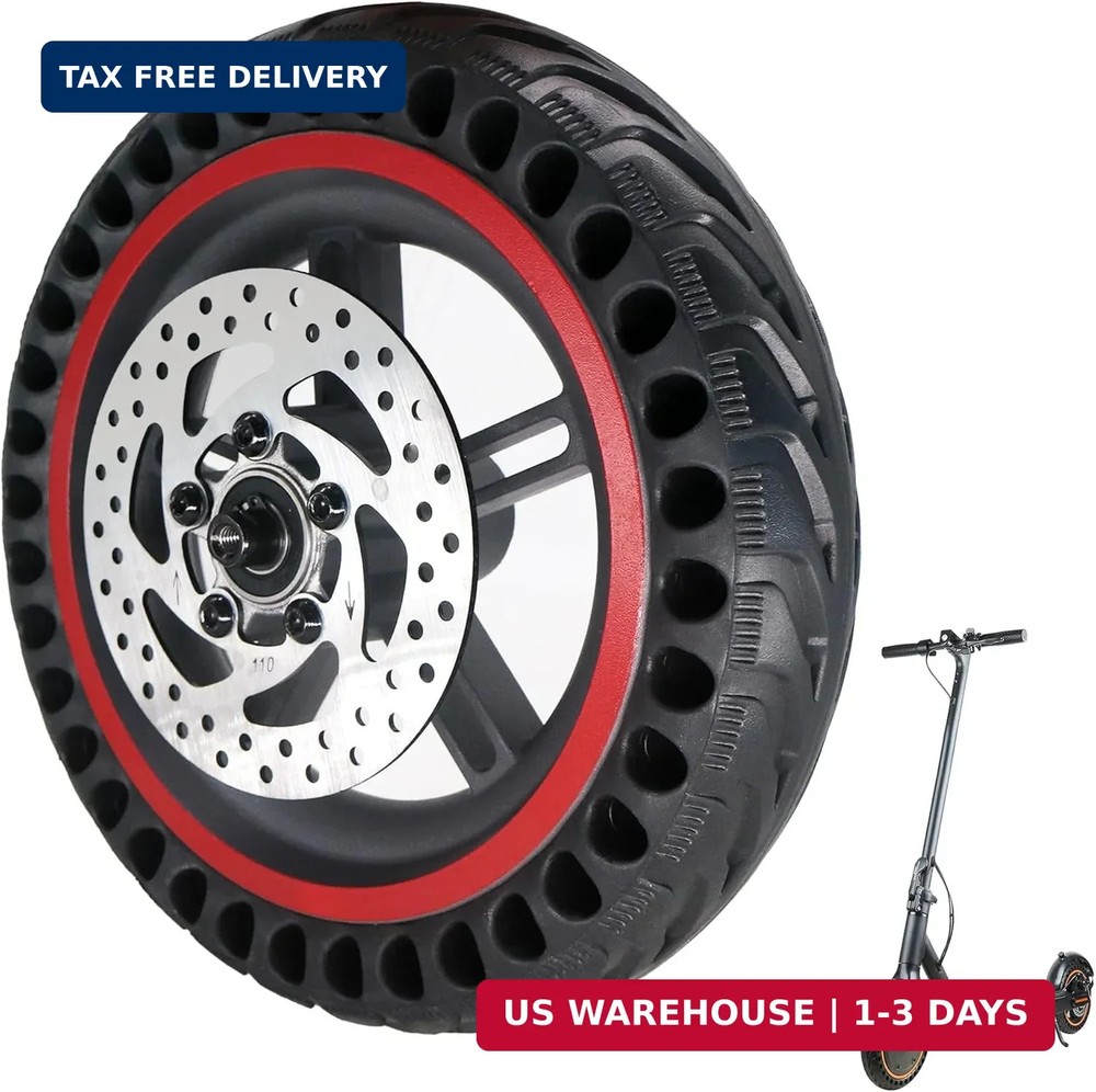 8.5» Electric Scooter Replacement Rear Wheel – Solid Tire with Wheel Hub & 110m