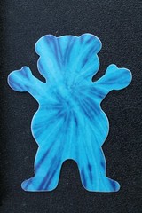 Grizzly Skateboard Grip Tape Bear Blue Hug OG Z34A Vintage Skateboarding STICKER