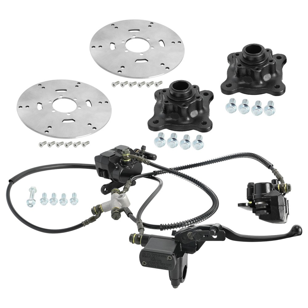Front Hydraulic Disc Brake Caliper Rotor Wheel Hub for Go Kart ATV Quad Golf US