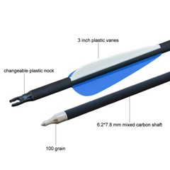 6/12PCS 31″ Carbon Arrows Hunting Archery Target Arrow Practice Shooting 6 Color