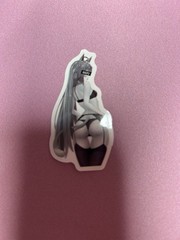 black and white waifu lewd stickers #4