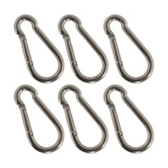 264 Lbs Spring Snap Hook Carabiner Clips Stainless Steel 304 , Set Of 6