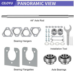 Heavy Duty DIY Steel 44″ Go Kart Live Axle Kit 1″ Diameter 3/4″ Step down 3/4-16