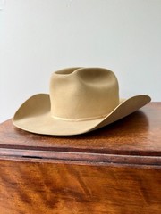 Vintage Stetson Ranger Style Felt Cowboy Hat Size 7 Tan Silverbelly Western