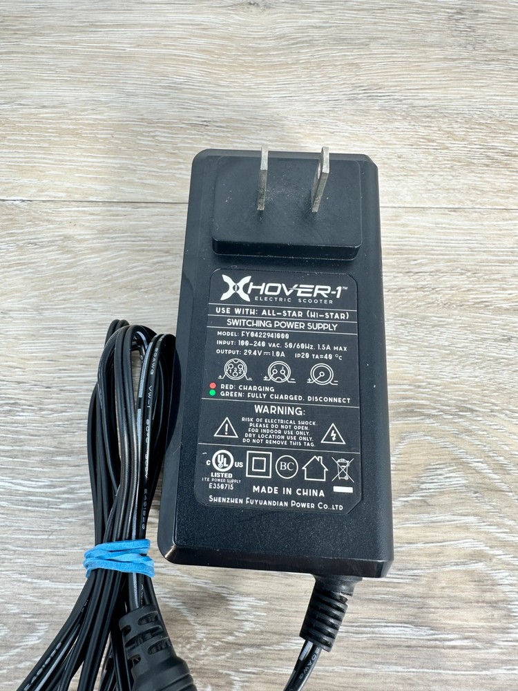 X Hover-1 Nova Electric Scooter Power Cord Supply 29.4V 1A FY0422941000