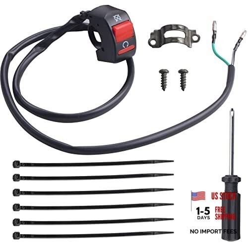 JINGKE 7/8» 22mm Handle Kill On Off Switch for ATV Motorcycle Scooter Go Kart