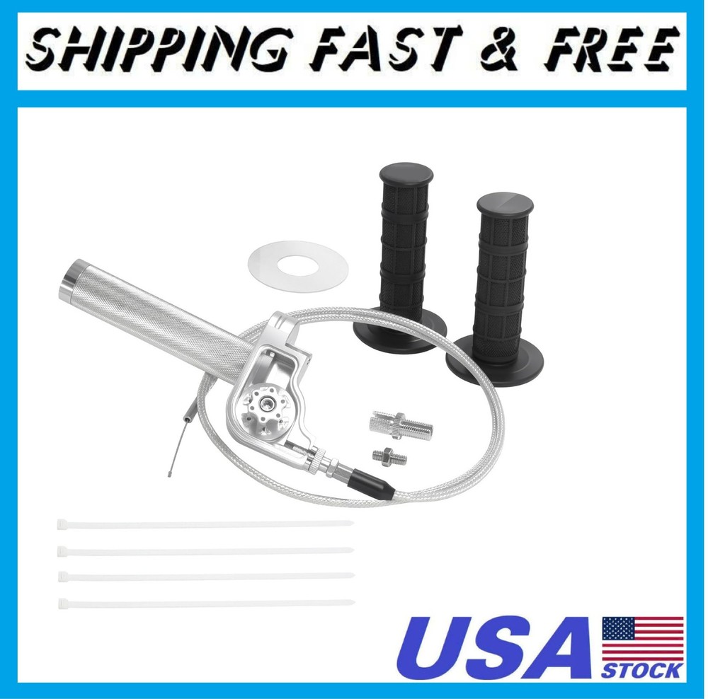 Motorcycle Throttle Assembly,7/8″ Quick Twist Throttle Grips with Throttle Cable