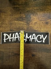 Pharmacy Boardshop Skateboard Decal Sticker Black and White 8×2 Inch Skate Vegas
