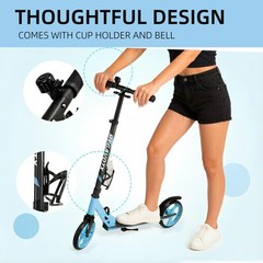 Non-Electric Scooters for Kids Ages 6+, Teens & Adults. Foldable Kick Blue