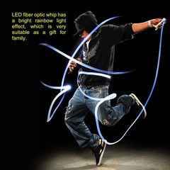 LED Fiber Optic Whip Dance 6 Ft 7 Colors 22 Rainbow Lights Effect Modes