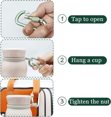 8 Pack D-Shape Carabiner Clasp with Screw Gate, 2.2 Inch Mini Keychain Clip