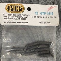 PDP Archery 12 GTP-1516 45 Grain Steel Glue In Points