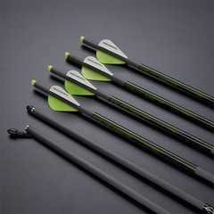 6/12pcs .006 20″ Pure Carbon Crossbow Bolts Arrows 385 Grain Archery Hunting USA
