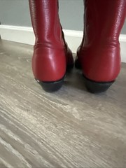 Vintage Tony Lama Women’s Red Leather Western Cowboy Boots, US Size 8B