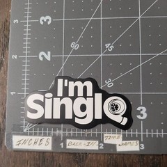 Small I’m Single Turbo Adult Humor Sticker For Guitar Toolbox Hard Hat Mat104