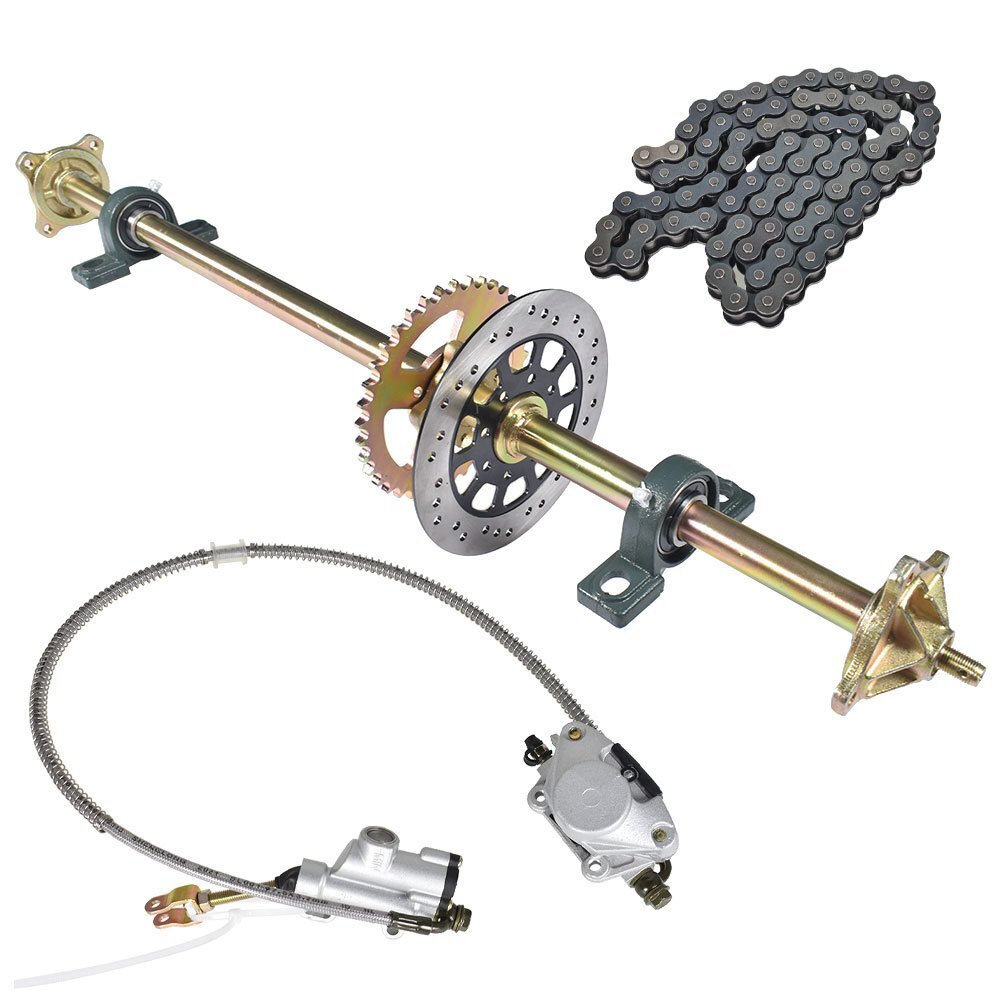 44″ 32″29″ Go Kart Rear Live Axle Kit, Sprocket & Hub + Brake Assembly + Chain
