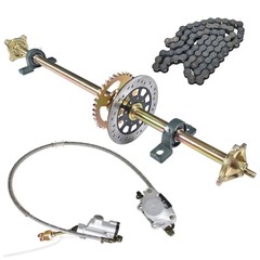 44″ 32″29″ Go Kart Rear Live Axle Kit, Sprocket & Hub + Brake Assembly + Chain