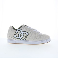 DC Net SE DC03260101-OWHGRN Mens White Suede Skate Inspired Sneakers Shoes