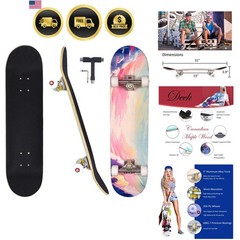 Skateboards for Beginners Adults Youths Teens Kids Girls Boys 31 Inch Pro Com…