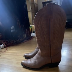 Acme Vintage Boots Brown Leather Western Cowboy Pull-On Boots, US 8.5D