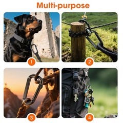 Carabiner Clip, 900 LBS 2.5″ Iron Heavy Duty 10 PCS 2.5″ Carabiner Clips