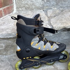 K2 Flight 76 Men’s US Size 9.5 Inline Skates Black Vintage Skate
