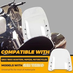 Universal Scooter Windshield 14.3″x16.5″ Compatible with Yamaha Honda 125cc