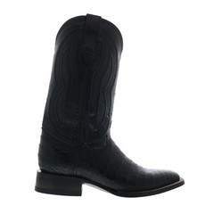 Ferrini Caiman Belly Caiman S-Toe Mens Wide Black Cowboy Western Boots