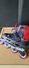 Rollerblade Microblade Kids Inline Skates Black Red Size 5-8 Adjustable Tested