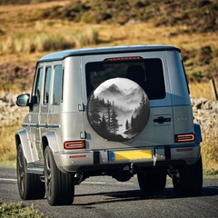 Spare Tire Cover Mountain Lake Tree Landscape Wheel Covers Weatherproof Universa