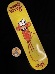 RARE Enjoi Caswell Berry Monkey Cartoon Scribble Skateboard Deck Vintage