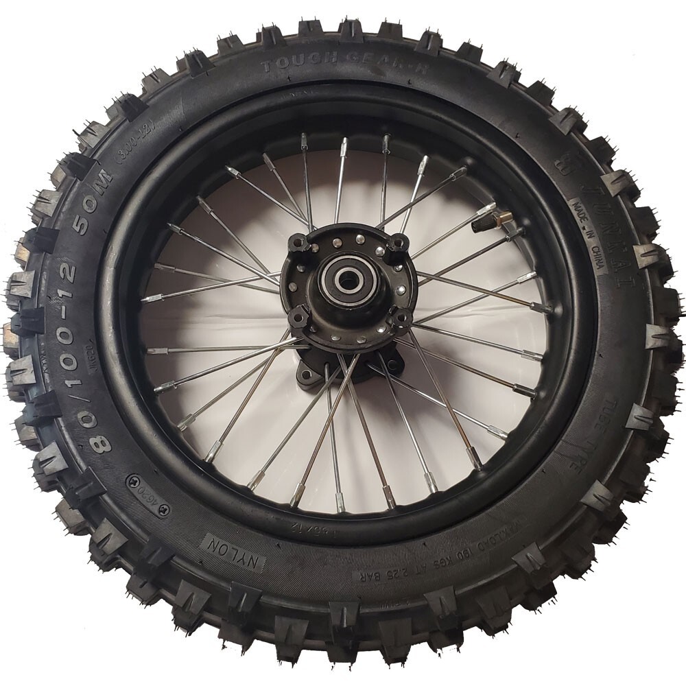 MotoTec Pro Dirt Bike 48v 1600w Replacement Full Rear Wheel 80/100-12