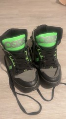 Osiris Men’s Black Green High Top Skateboarding Shoes US Size 10