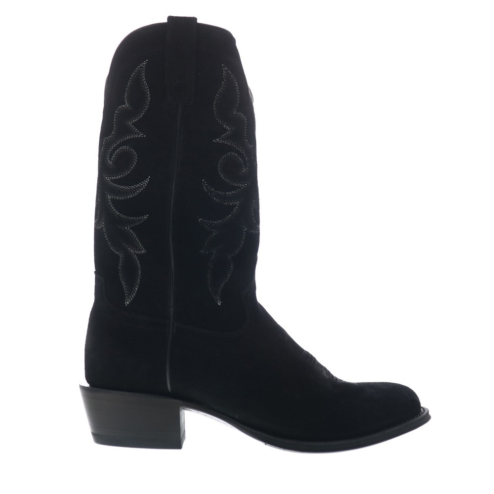 Tony Lama Plano 12″ Suede Round Toe DR3052 Mens Black Cowboy Western Boots