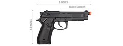 Double Bell M92 Gas Blowback Airsoft Pistol – Black | 320–330 FPS