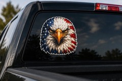 Bald Eagle American Flag Sticker fishing USA Patriot Sticker Boat Car Bumper