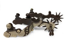 AJ Tack Antique Brown Stars Western Spurs – Mens