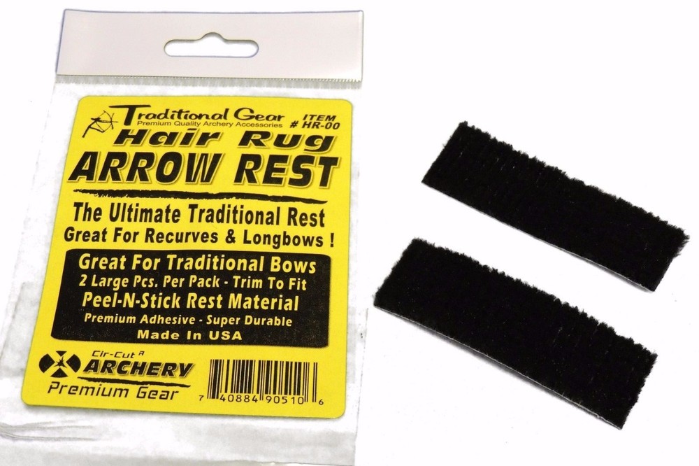 2 PC PACK 1″x3″ Bow ADHESIVE HAIR RUG ARROW REST ARCHERY Recurve Bow #HR-00