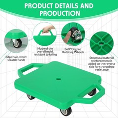 4 Pack Sports Scooter Board with Handles – Plastic Casters for Kids, Indoor/Outd