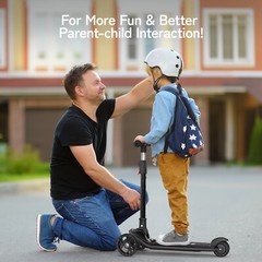 Besrey Kick Scooter 3 Wheel Scooter for 2-10 Years Girls and Boys,Black