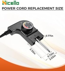 Adjustable Thermostat Probe Power Cord Replacement for Masterbuilt Smokers MB…