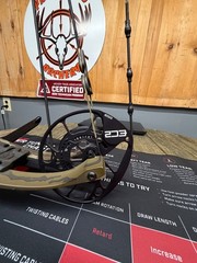 PSE Mach 34 EC2, RH, 26.5-32in DL, 60-70lb DW, Custom Camo, Gas Strings