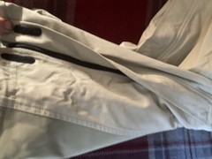 Kerrits water resistant tan rain pants easy off side v elcro womens M breeches